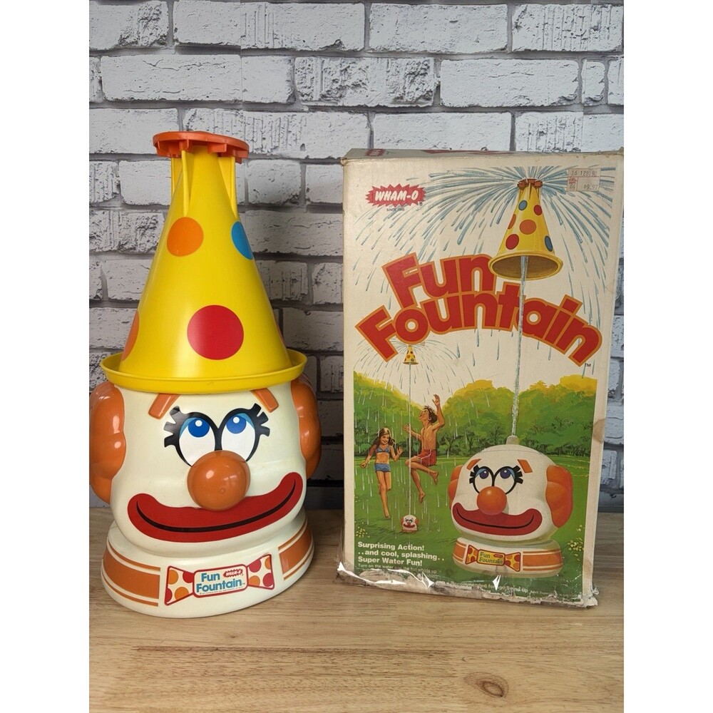 Wham-O Fun Fountain Clown Head Sprinkler W/Box 1978 Vintage